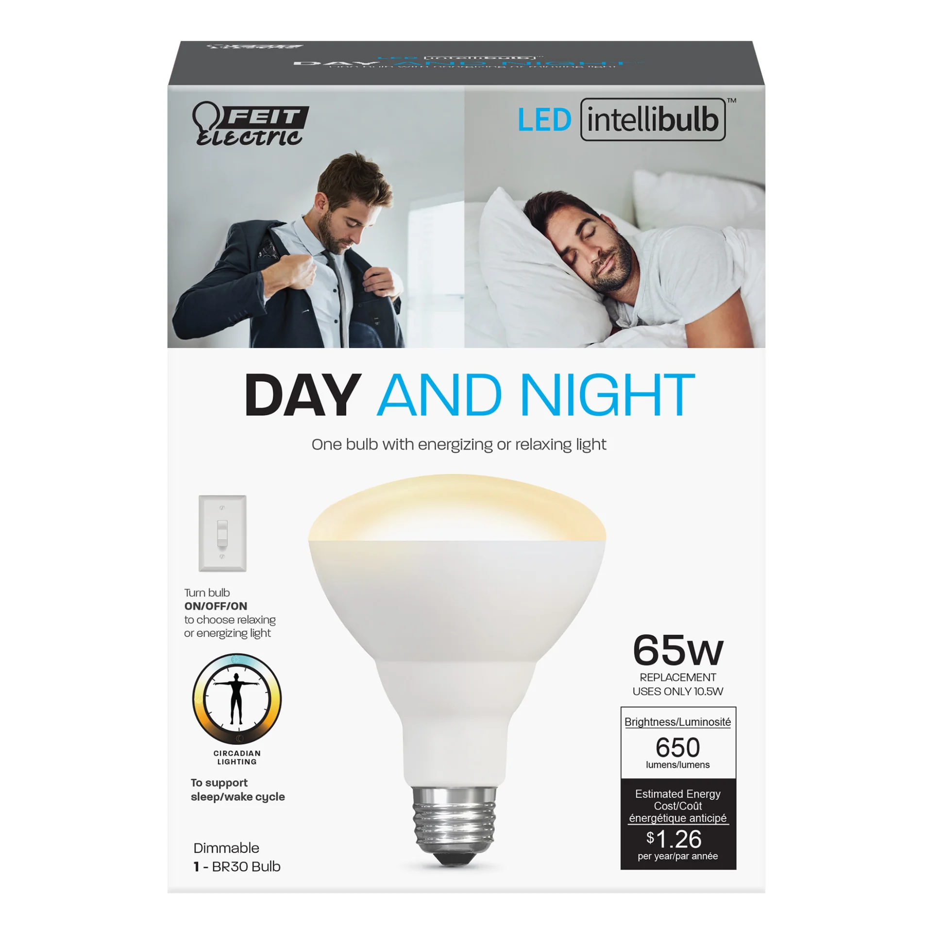 IntelliBulb Day and Night 650 Lumen 2700K and 5000K LED BR30 - Cheap-Us