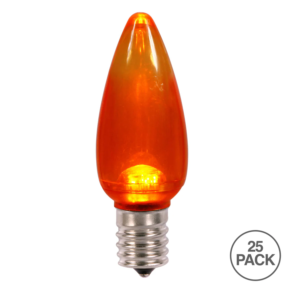 Vickerman C9 Twinkle Transparent Plastic LED Orange Dimmable Bulb E17 Nickel Base 25 per bag - Cheap-Us