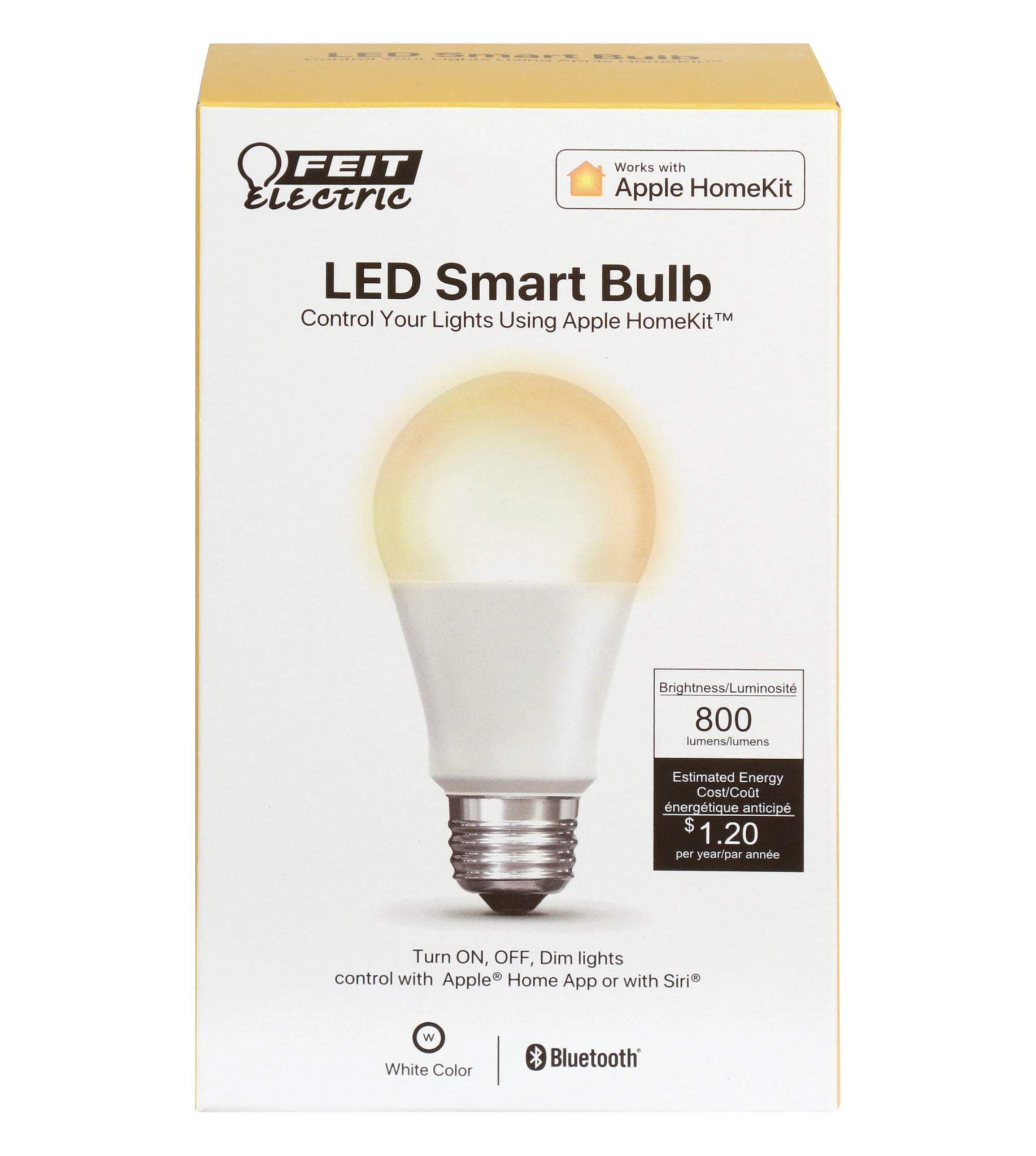 60 Watt Equivalent Soft White A19 Apple HomeKit Smart Bulb - Cheap-Us