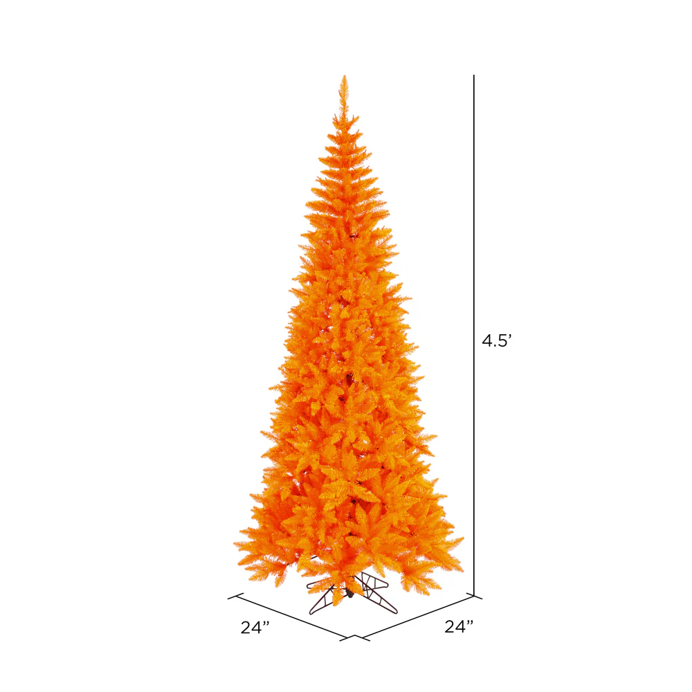 Vickerman 4.5' Orange Fir Slim Artificial Christmas Tree Unlit - Cheap-Us