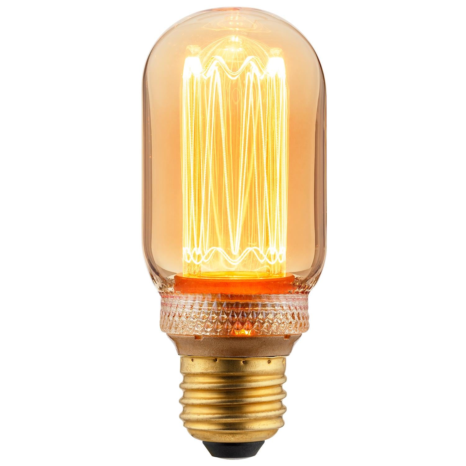 Sunlite 81253-SU LED T14 Virtual Filament Bulbs, Medium Base, Amber Glass, Dimmable, 15,000 Hour Life, UL Listed, 20K Amber 1 Pack - Cheap-Us