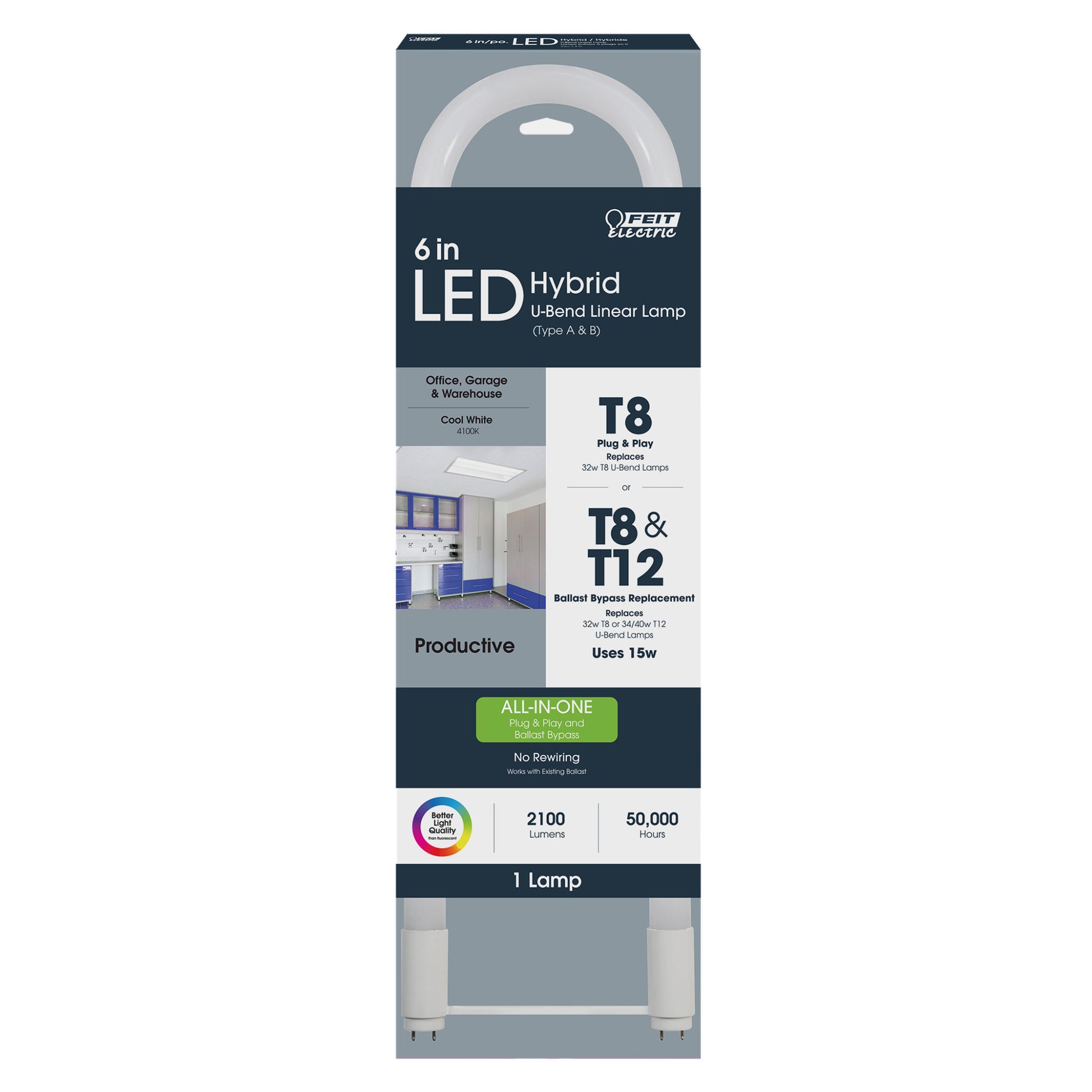 6? T8/T12 U-Bend 4100K Plug & Play/Ballast Bypass LED - Cheap-Us