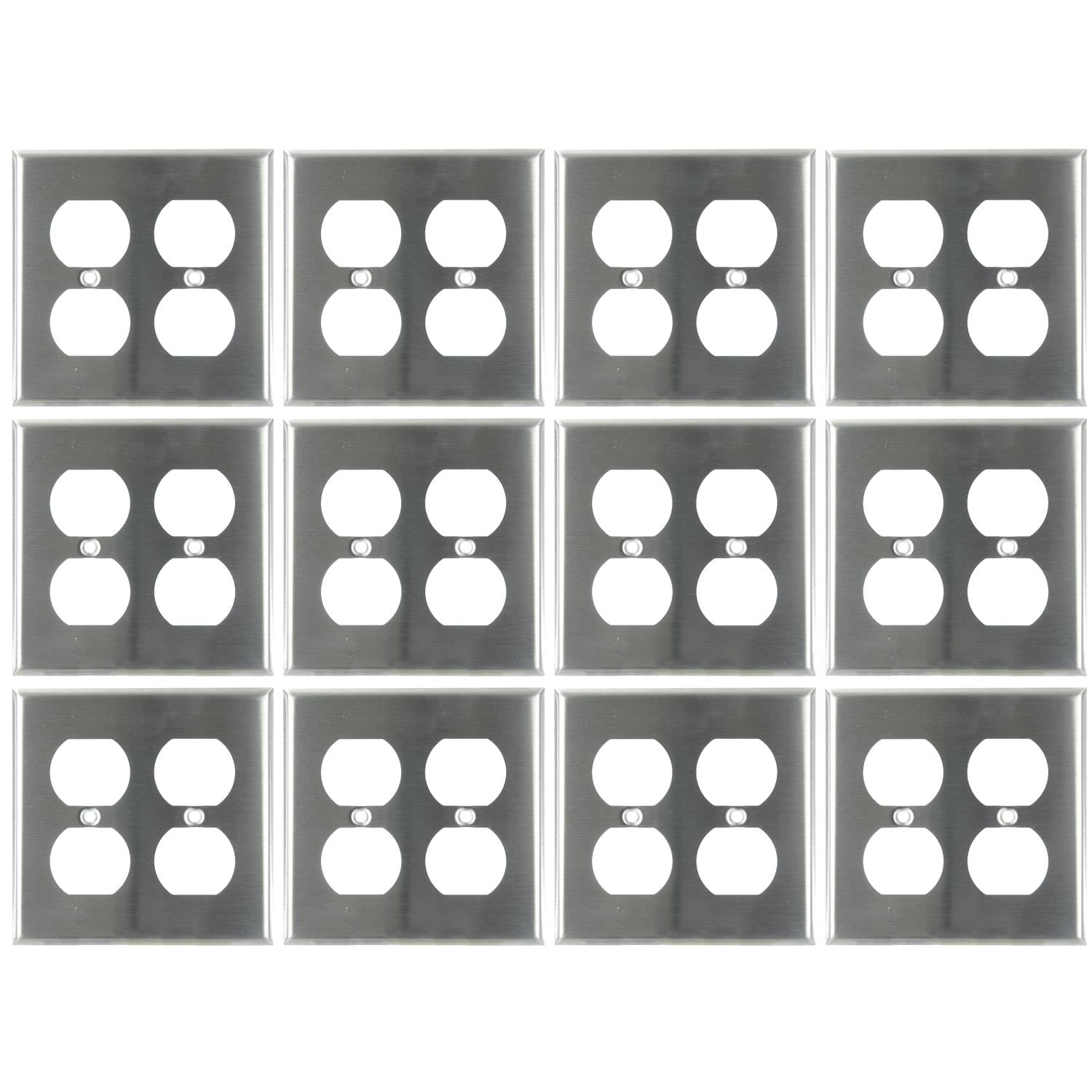 Sunlite E212/S 2 Gang Duplex Receptacle Plate, Steel - Cheap-Us