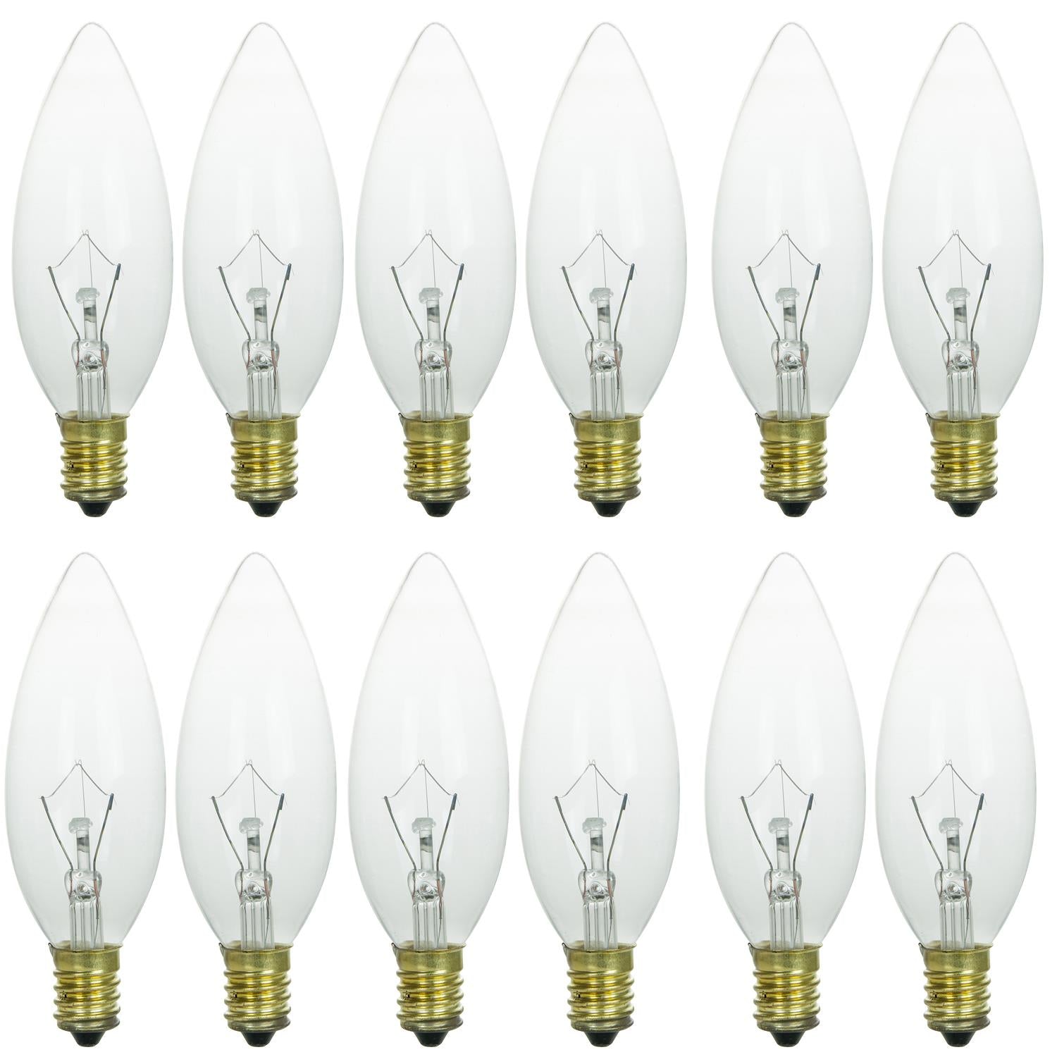 Sunlite 25 Watt Torpedo Tip Chandelier , European Base, Clear - Cheap-Us