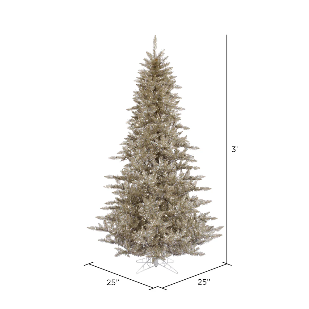 Vickerman 3' Champagne Fir Artificial Christmas Tree Unlit - Cheap-Us