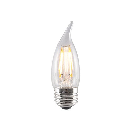 Bulbrite LED4CA10/27K/FIL 4-Watt LED CA10 Flame-Tip Chandelier Bulb, 40W Equivalent, Medium Base, Warm White - Cheap-Us