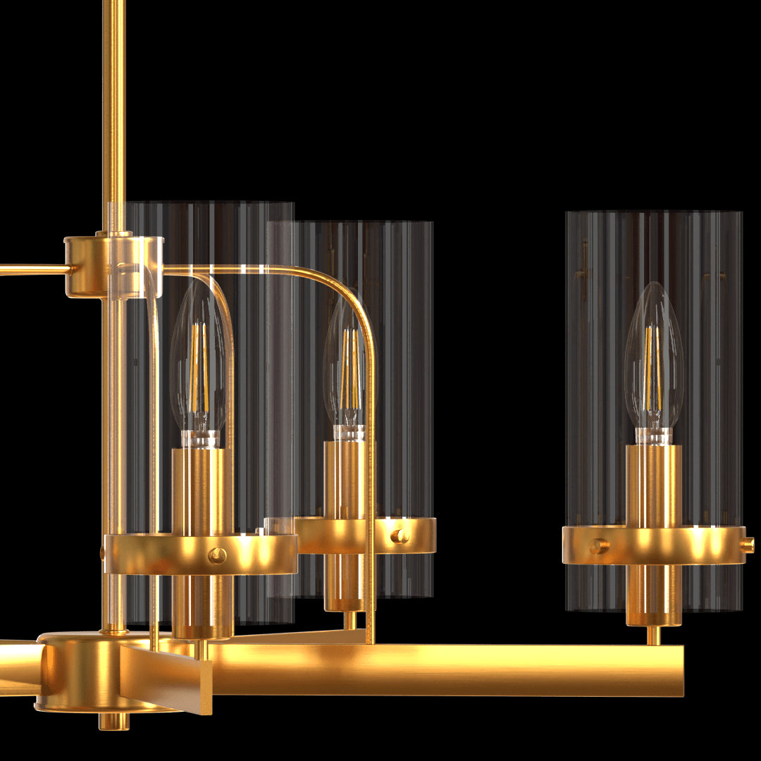 Sara Five Light Traditional Chandelier Fixture with Clear Glass Shades - Cheap-Us