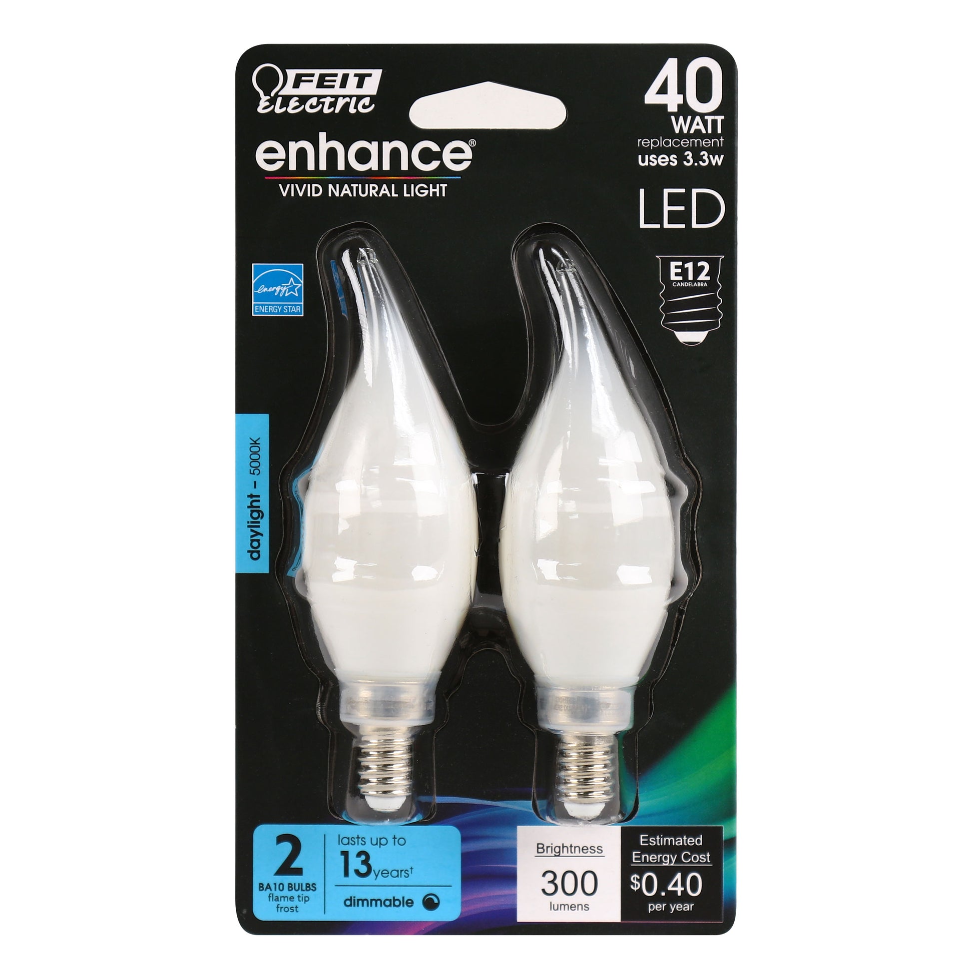 300 Lumen 5000K Dimmable Flame Tip LED - Cheap-Us