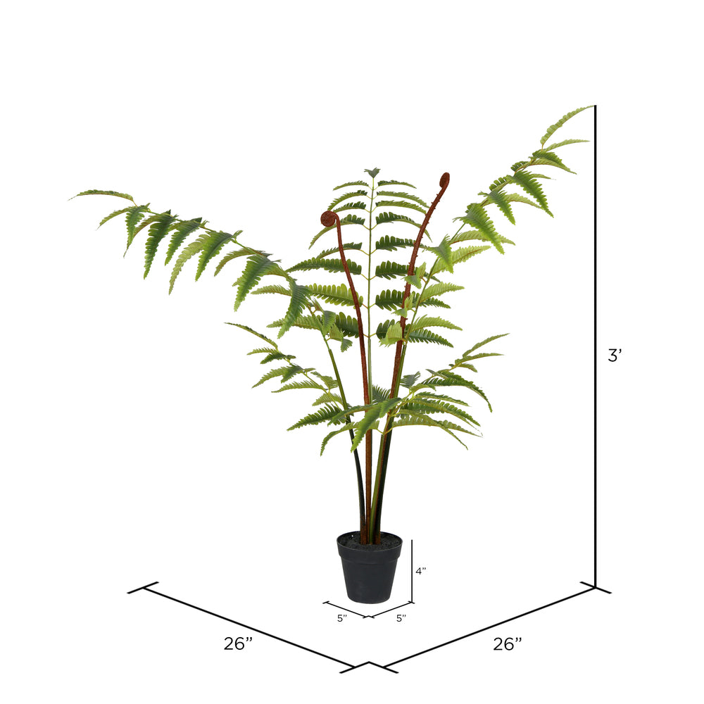 Vickerman 3' Artificial Potted Leather Fern. - Cheap-Us