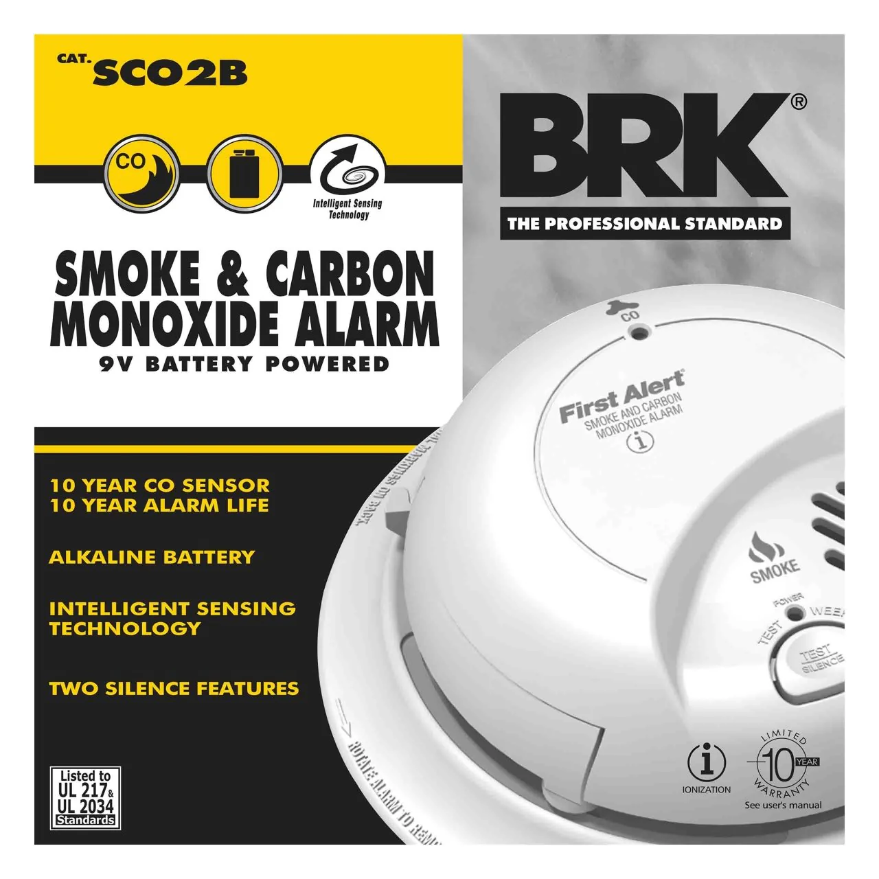 SCO2B Battery-Operated Combination Smoke and Carbon Monoxide Alarm - Cheap-Us