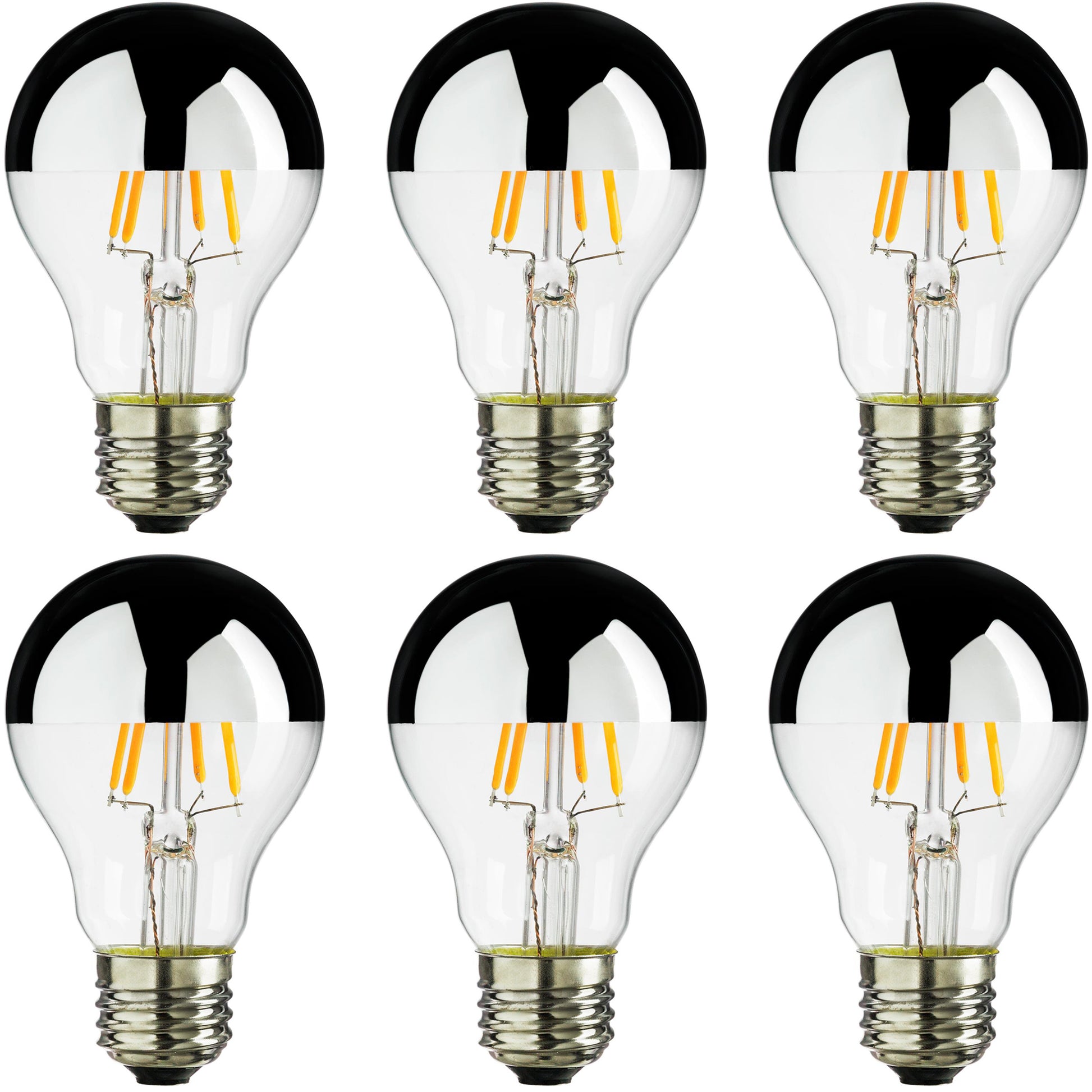 Sunlite Edison Style Silverbowl LED Bulb in 2200K Warm White, Dimmable, Medium Base, 25,000 Hour Life, 6 Watt (40 Watt Equivalent), 450 Lumens - Cheap-Us