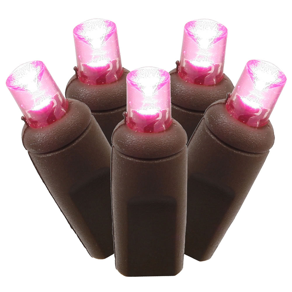 Vickerman 150 Pink Wide Angle LED Single Mold Christmas Net Light Set Brown Wire - Cheap-Us