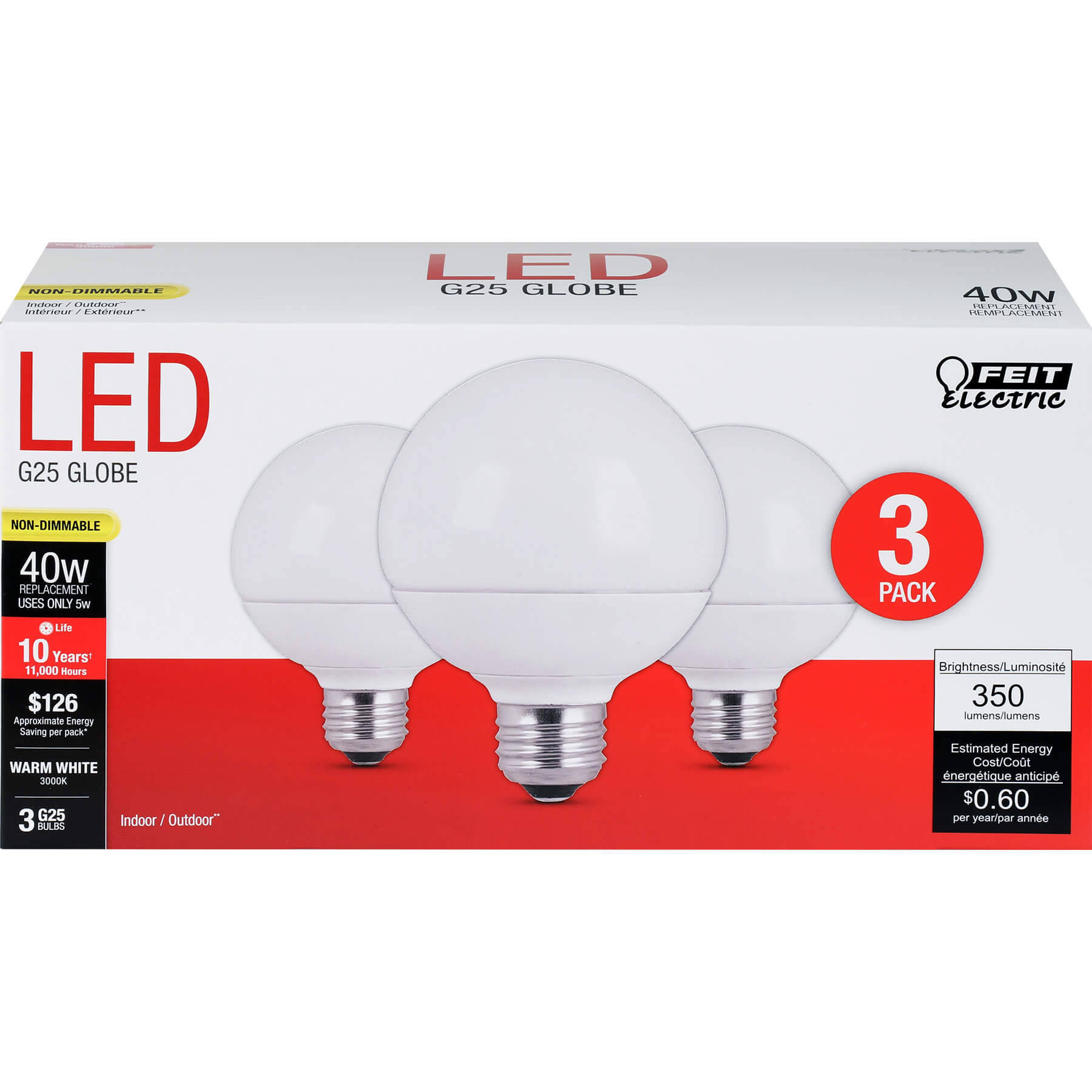 350 Lumen 3000K Non-Dimmable LED - Cheap-Us