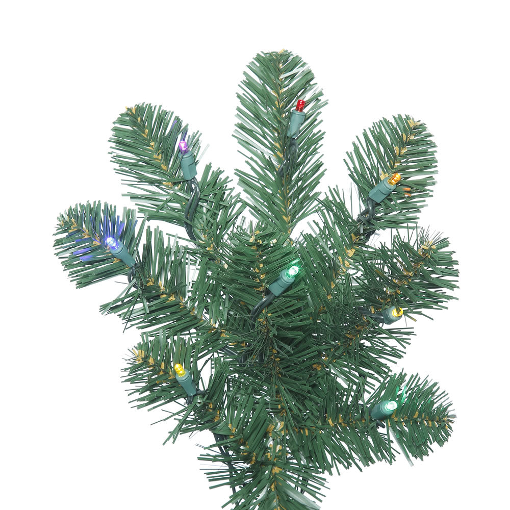Vickerman 7.5' Oregon Fir Slim Artificial Christmas Tree Multi-Colored LED Lights - Cheap-Us