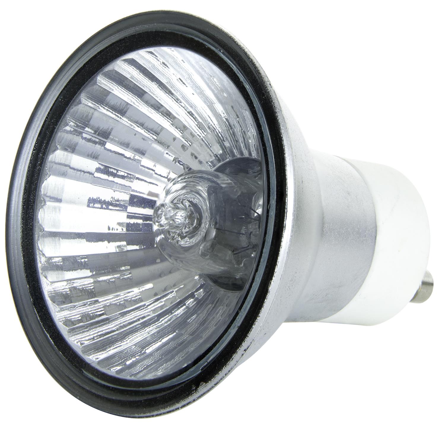 Sunlite 35 Watt, 38° Flood, Silver Back MR16 Mini Reflector with Cover Guard, GU10 Base - Cheap-Us