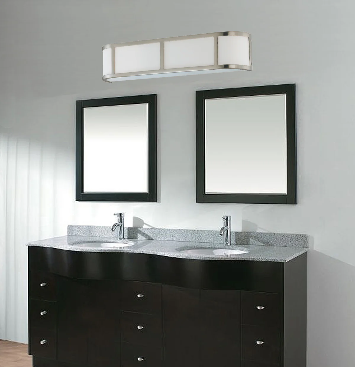 60-2873 ODEON 3 LT WALL SCONCE Odeon - 3 Light Vanity with Satin White Glass - Brushed Nickel Finish - Cheap-Us