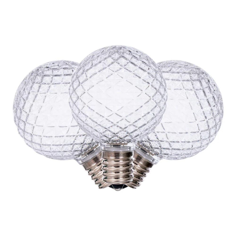 Vickerman G50 LED Cool White Replacement Bulb E17/C9 Nickel Base 120V .8W package of 25 - Cheap-Us