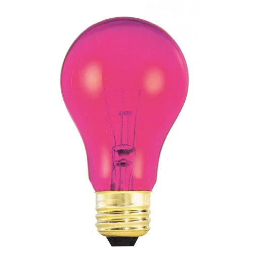 Bulbrite 25A/TP 25 Watt Incandescent A19 Party Bulb, Medium Base, Transparent Pink - Cheap-Us