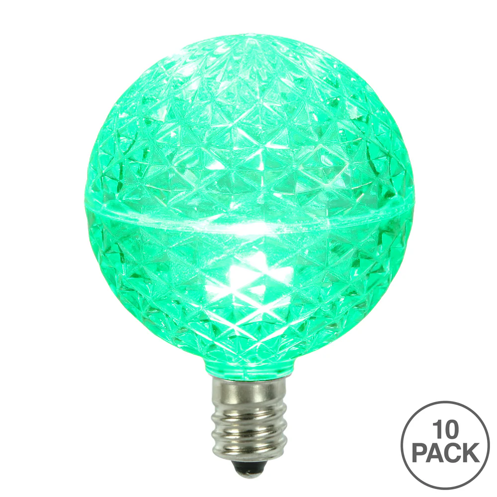Vickerman G50 LED Green Replacement Bulb E12/C7 Nickel Base .38W 10 Bulbs per Pack - Cheap-Us