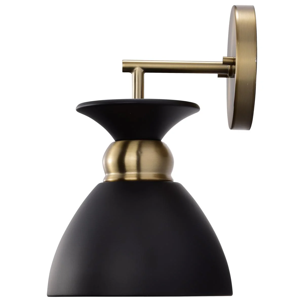 60-7458 PERKINS 1 LIGHT WALL SCONCE Perkins; 1 Light; Wall Sconce; Matte Black with Burnished Brass - Cheap-Us