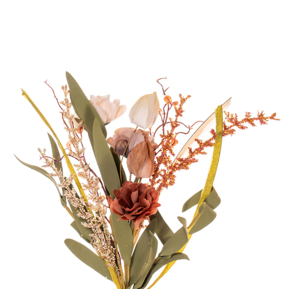 Vickerman 5' Brown and Cream Artificial Carnation and Chinese Lantern Garland. - Cheap-Us