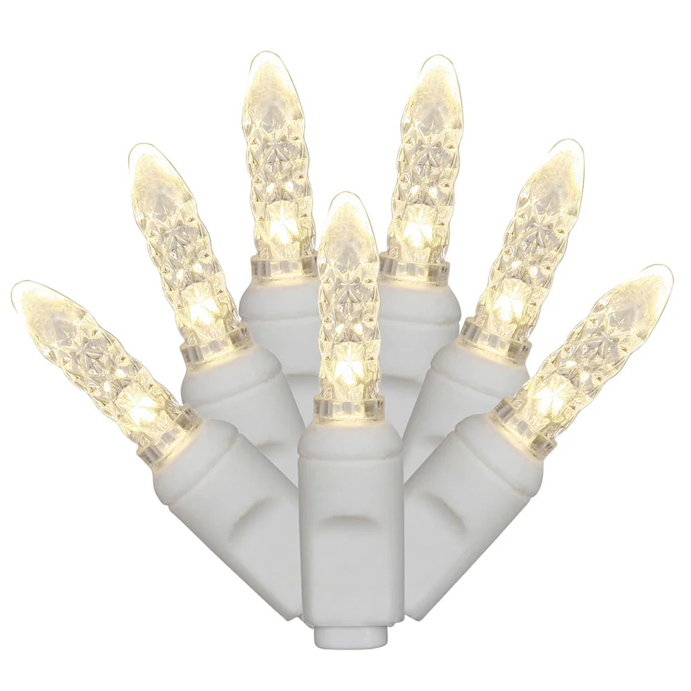 Vickerman 70 Warm White M5 LED Icicle Light on White Wire 9' Christmas Single Mold Light Strand - Cheap-Us