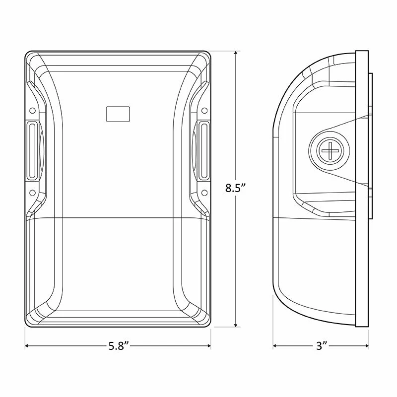 Westgate Modern LED Small Non-Cutoff Wall Pack With Photocell, Outdoor Lighting, 20W, 2500 Lumens, 5000K, White Finish - Cheap-Us