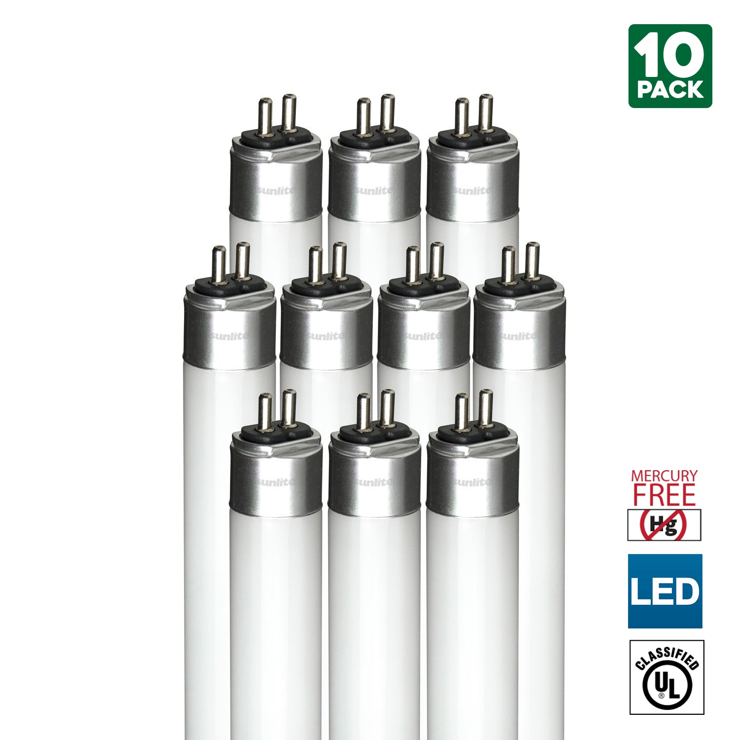 Sunlite T5/LED/2'/11W/IS/50K LED 11W 2 Foot Instant Start T5 Tube Light Fixtures, 5000K Super White Light, Medium Bi-Pin (G13) Base - Cheap-Us