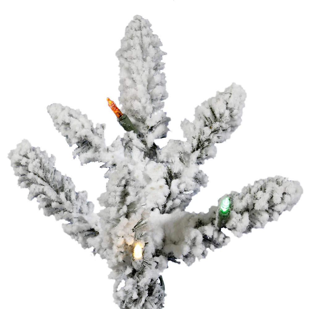Vickerman 12' Flocked Utica Fir Artificial Christmas Tree Multi-Colored LED Lights - Cheap-Us