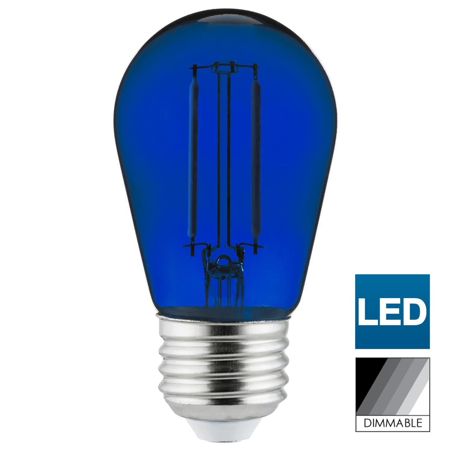 Sunlite LED Transparent Blue Colored S14 Medium Base (E26) Bulb - Parties, Decorative, and Holiday 15,000 Hours Average Life - Cheap-Us