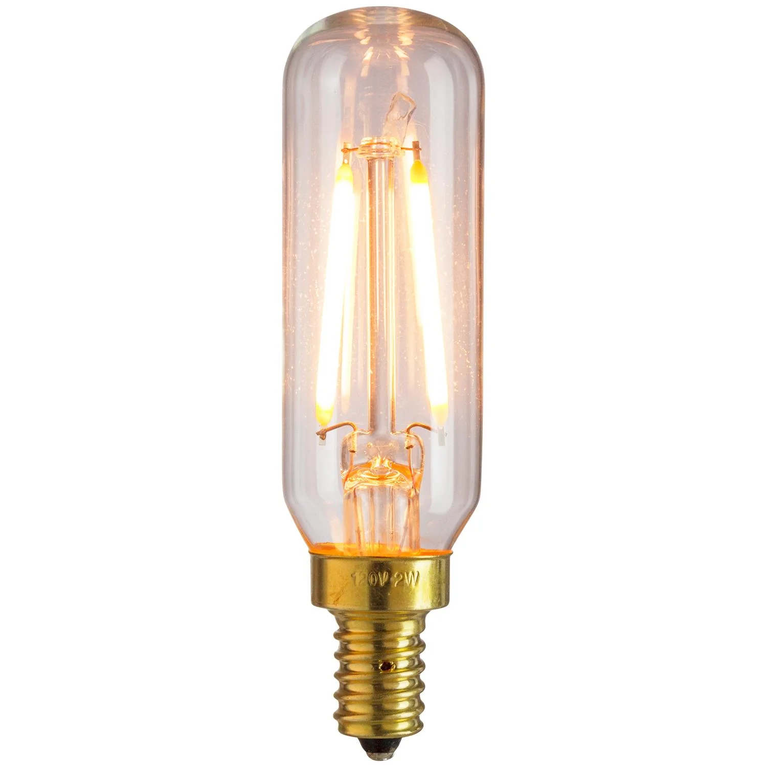 Sunlite T6/LED/AQ/2W/E12/D/CL/27K/85MM LED 2W (15W Equivalent) Clear Filament Styled T6 Decorative Tubular Light Bulbs, Dimmable 2700K Warm White Light, Candelabra (E12) Base - Cheap-Us