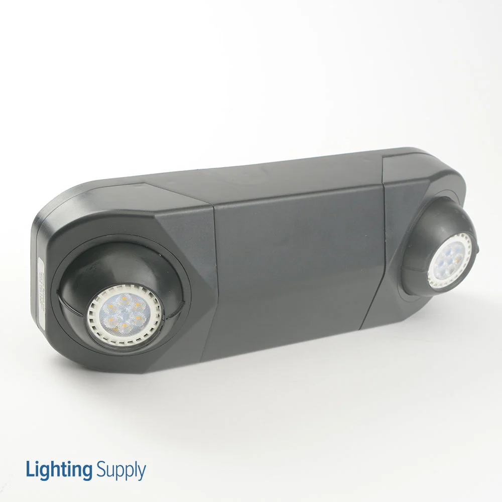 Westgate Thermoplastic Emergency Light, Black Housing W. Adj. MR16  Lamp Heads, 90 Min., 2X5.4W, 6V, Seal..., LED Exit & Emergency Lighting, 7W Per Head - Cheap-Us