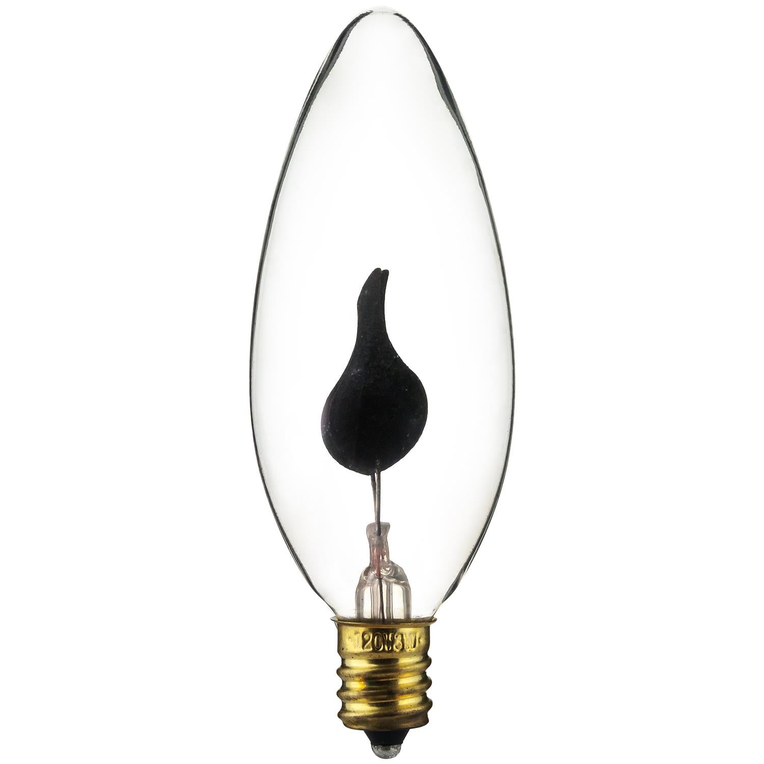 Sunlite 3 Watt Chandelier Flicker, Candelabra Base, Clear - Cheap-Us