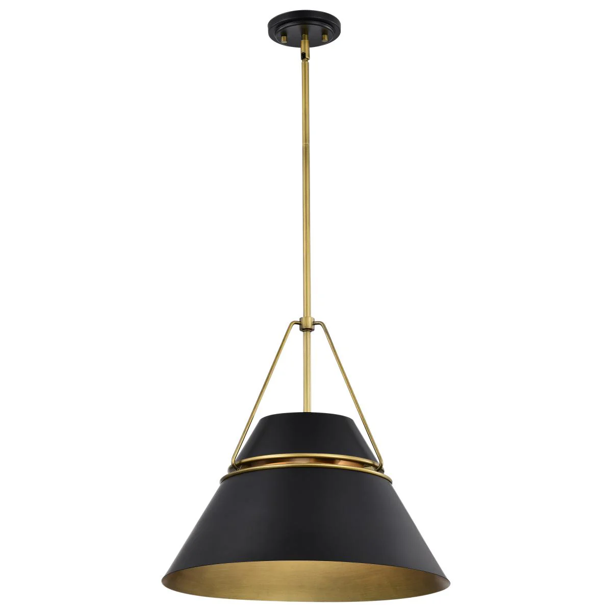 60-7768 ADINA 3 LIGHT LARGE PENDANT Adina 3 Light Large Pendant; Matte Black and Natural Brass Finish - Cheap-Us