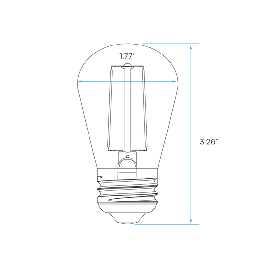 Luxrite LED Filament S14 Light Bulb, E26 Medium Base, 0.5W, Yellow Transparent Bulb Finish (LR21733) - Cheap-Us