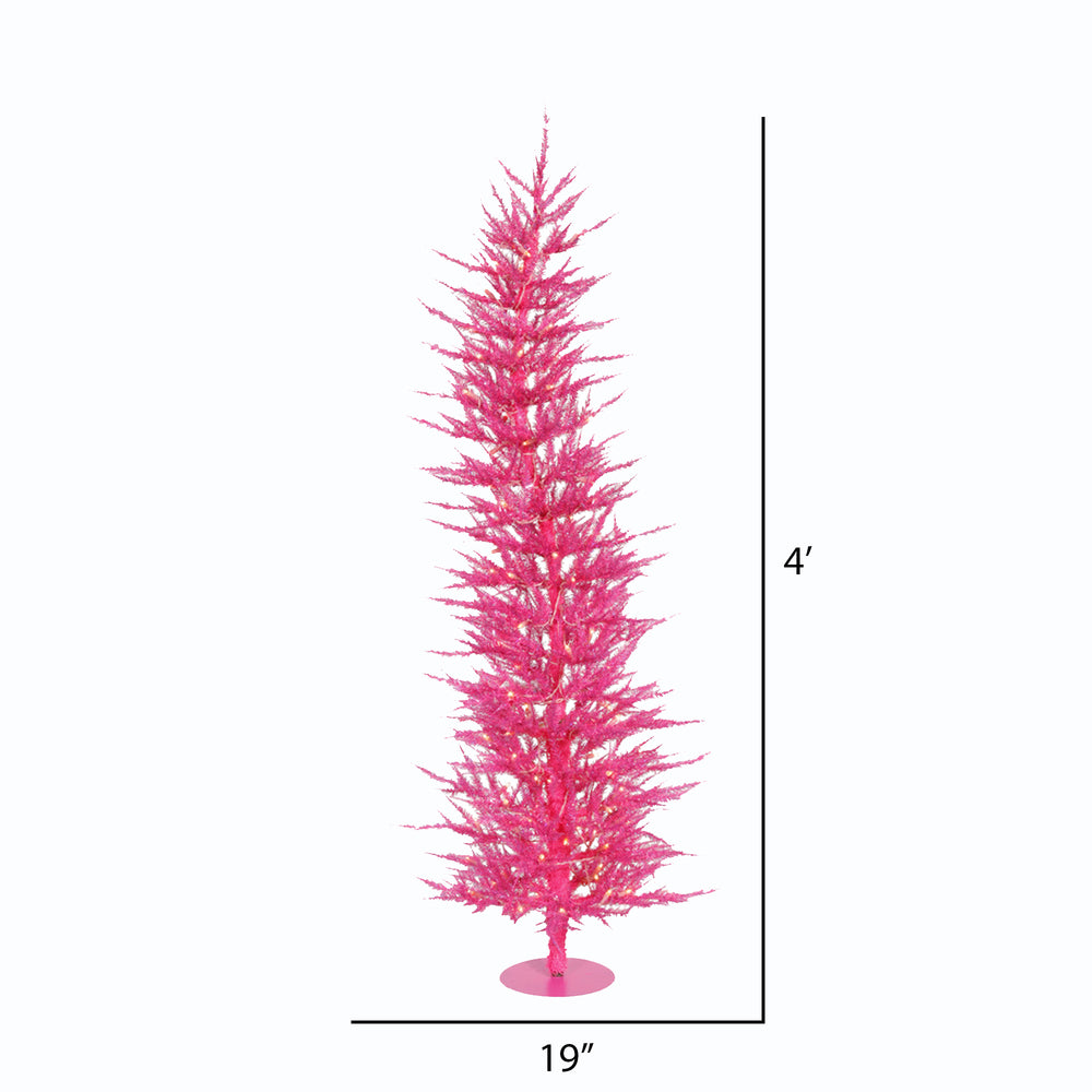 Vickerman 4' Pink Laser Artificial Christmas Tree Pink Dura-lit LED Lights - Cheap-Us
