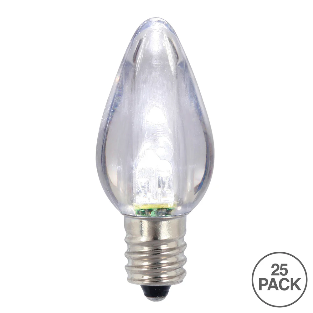 Vickerman C7 Transparent Plastic LED Cool White Dimmable Bulb 25 per bag - Cheap-Us
