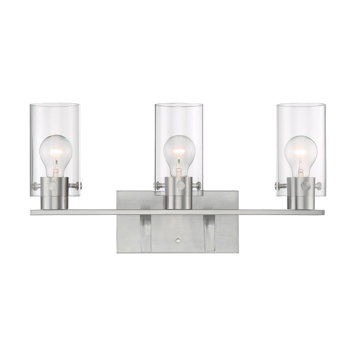 60-7173 SOMMERSET 3 LIGHT VANITY Sommerset - 3 Light Vanity with Clear Glass - Brushed Nickel Finish - Cheap-Us