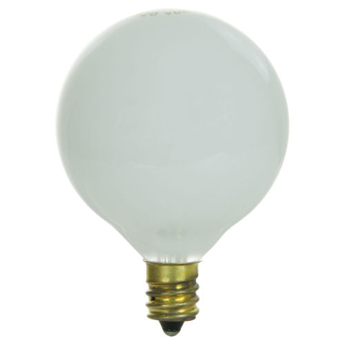 Sunlite 40 Watt G16.5 Globe, Candelabra Base, White - Cheap-Us