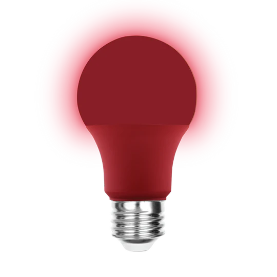 Luxrite LED A19 Colored Light Bulb, E26 - Medium Base, 8W, Red Finish, Non-Dimmable, Shatter Proof (LR21495) - Cheap-Us