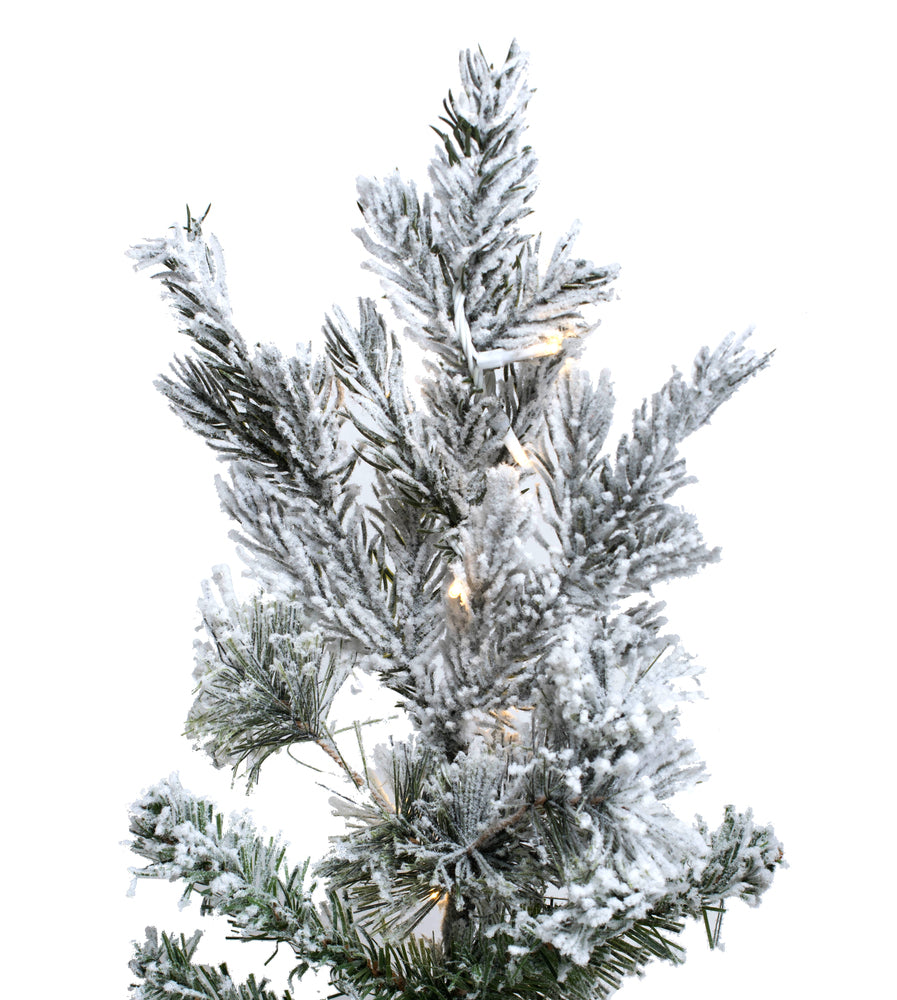 Vickerman 14' Flocked Sierra Fir Artificial Christmas Tree Pure White Single Mold LED lights - Cheap-Us