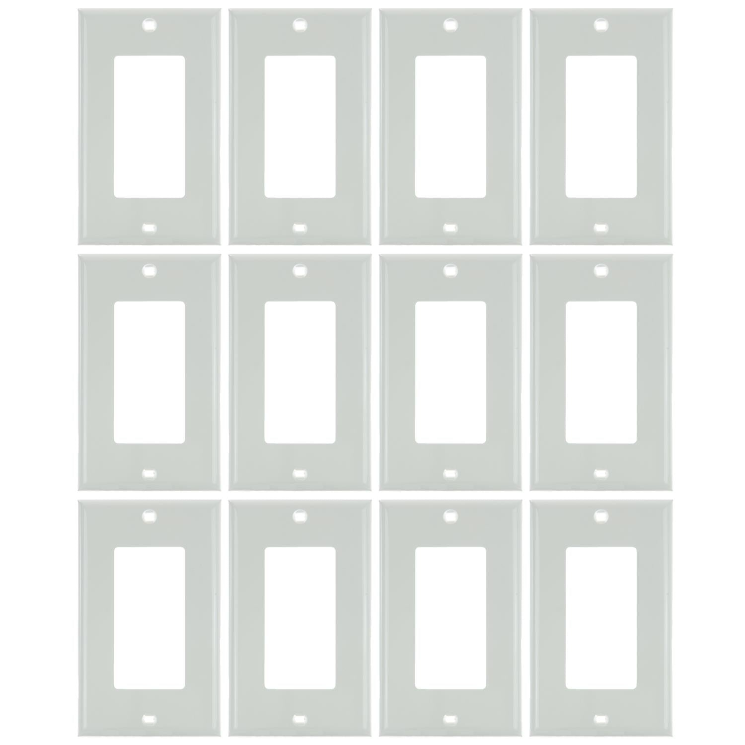 Sunlite E301/W 1 Gang Decorative Switch and Receptacle Plate, White - Cheap-Us