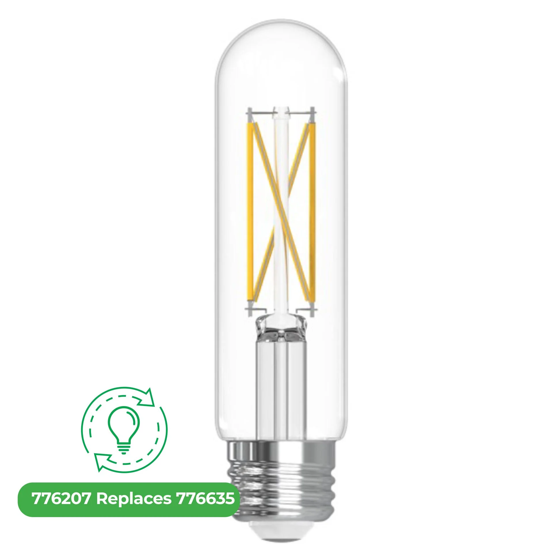 Bulbrite LED Filament 5.1 Watt Dimmable Tubular T9 Light Bulb with Clear finish and Medium (E26) Base - 3000K Soft White Light, 500 Lumens - Cheap-Us