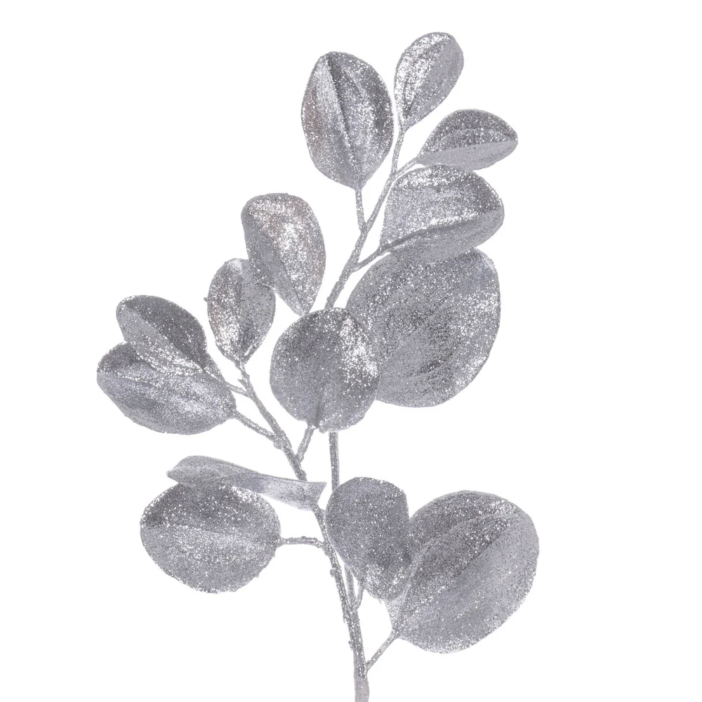 Vickerman 6' Silver Artificial Dogwood Glitter Garland. - Cheap-Us