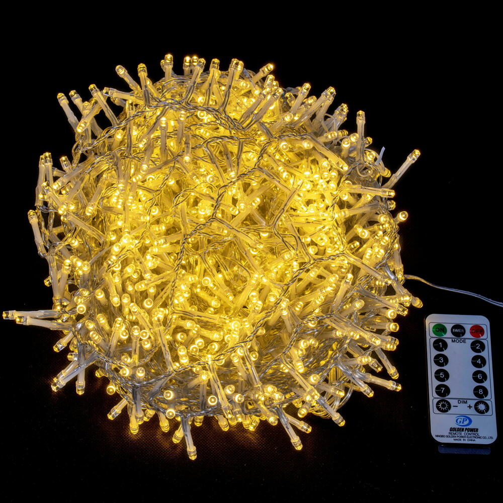 Vickerman 1000 Light Warm White LED Indoor/Outdoor 8-Function Snake Light Set. - Cheap-Us