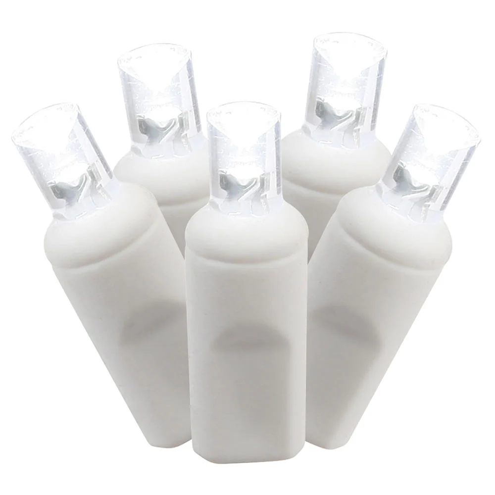 Vickerman 70 Pure White Wide Angle LED Icicle Light on White Wire 9' Light Strand. - Cheap-Us