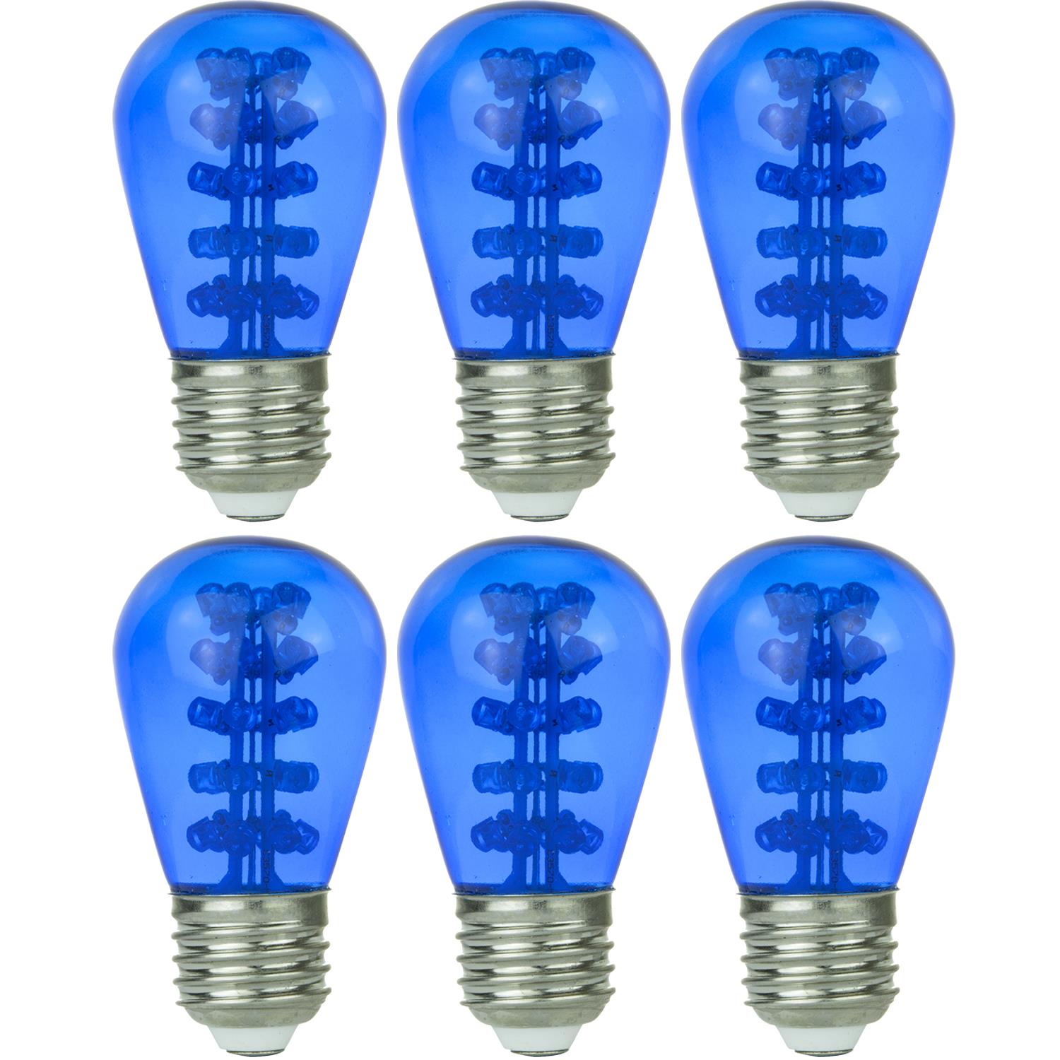 Sunlite LED S14 Colored Sign 0.9W (10W Equivalent) Bulb Medium (E26) Base, Blue - Cheap-Us