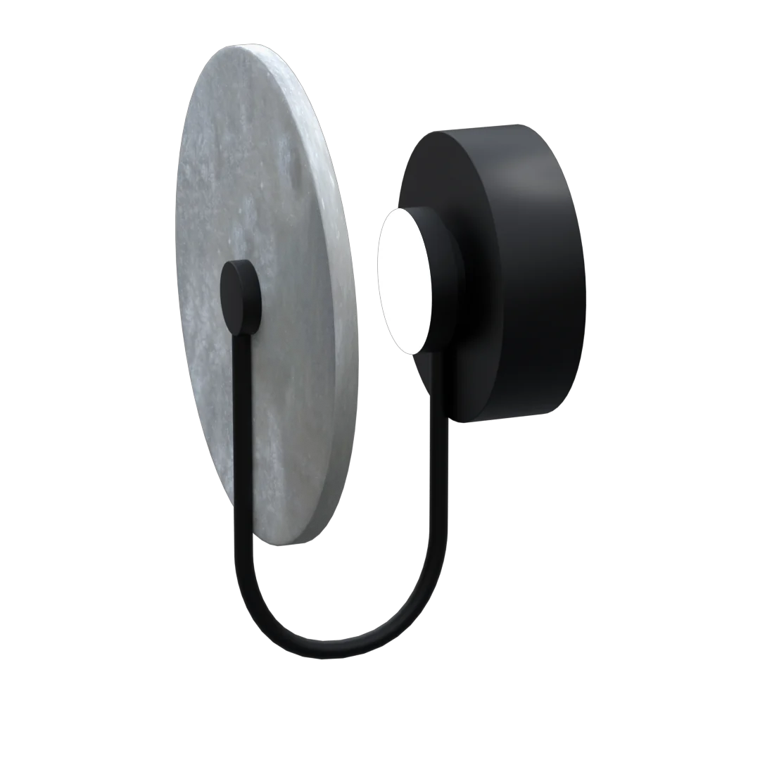 Coprire LED Round Modern Wall Sconce Black Finish with Marble Shade - Cheap-Us