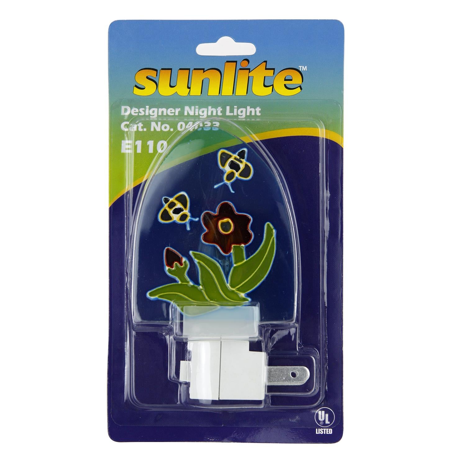 Sunlite E110 Colored Stained Glass Decorative Night Light, Blue - Cheap-Us