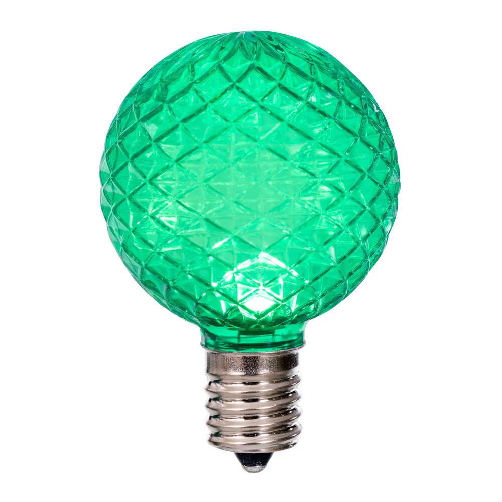 Vickerman G50 LED Green Replacement Bulb E17/C9 Nickel Base 120V .8 Watts package of 25 - Cheap-Us